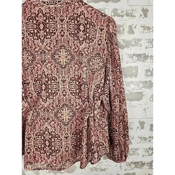 Madewell Shirt Size Large Kaleidoscope Print Drawstring Waist Boho Peasant Style - Picture 8 of 10